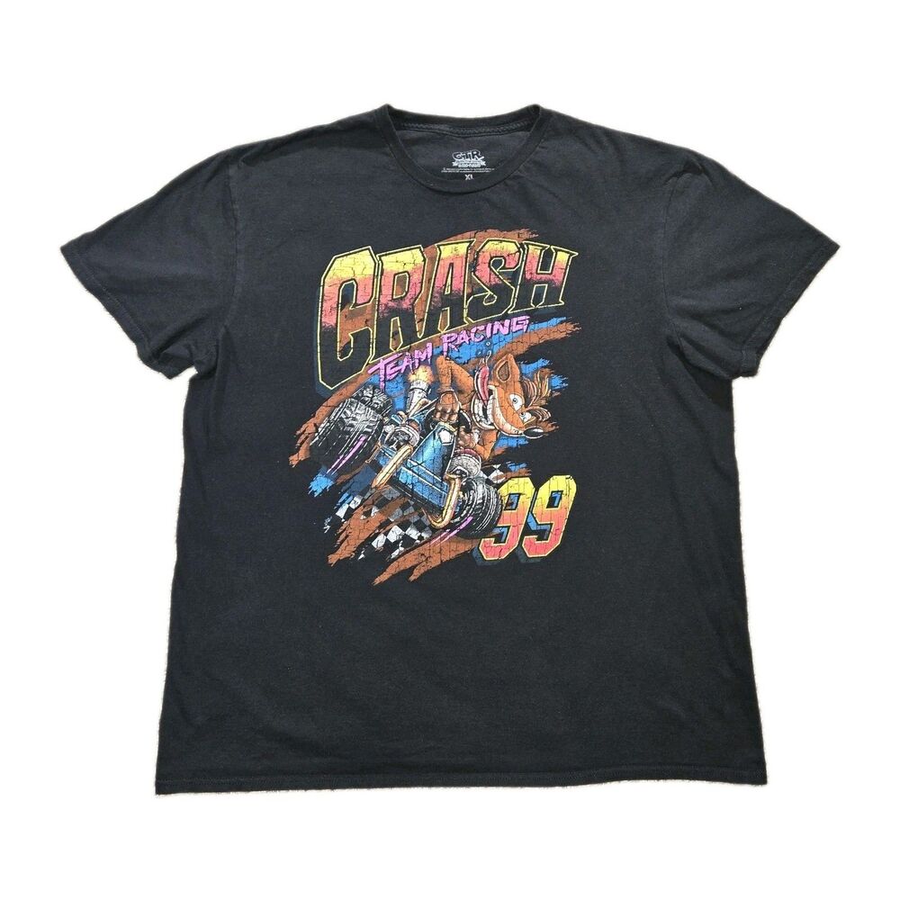 Mens Crash Team Racing Nitro-Fueled T Shirt XL Black Crash Bandicoot CTR 99